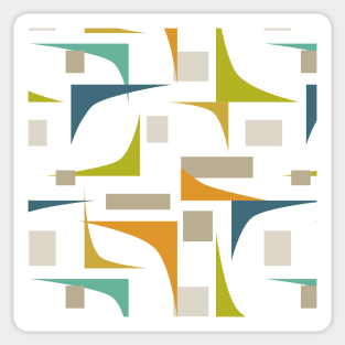 Colorful Geometric Corners Mid Century Pattern Sticker